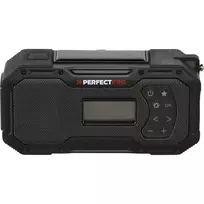 PerfectPro E-100 Avarinis Radijas su Saulės Baterija, Sukama Rankena, LED Žibintuvėliu, Power Bank, AM/FM, IPX3