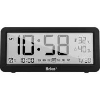 MEBUS 25819 Kvarcinis žadintuvas su skaitmeniniu LCD ekranu, juodas