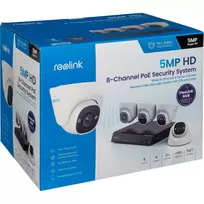 Reolink NVS8-5MD4 8 kanalų NVR rinkinys su 4x 5MP PoE kameromis, 2TB HDD, asmens ir transporto priemonės aptikimu
