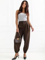 ITALY MODA moteriškos kelnės ITSP9995 – Tamsiai ruda – ONE SIZE