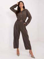 ITALY MODA moteriškos kelnės ITSP258009 – Tamsi chaki – ONE SIZE