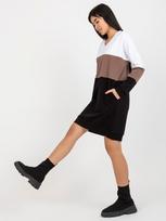 RUE PARIS moteriška suknelė RVSK8382 – Balta / juoda – S/M
