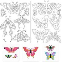 40Pcs Butterfly Water Soluble Embroidery Patterns, Hand Sewing Stick and Stitch Transfers Paper Stabilizers,Washable Embroidery gray