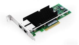 10GbE Ethernet Server LAN Card X540T2 Dual RJ-45 Port PCIe x 8 Converged Network Adapter for Intel X540-BT2 Chipset, OEM Packaging