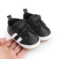 Newborn Baby Walker Shoes with Magic Sticker - Spring/Autumn, 0-12 Months, Unisex Sports Design 13cm/105g juoda/balta