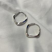 Geometric Mobius Rhombus Hoop Earrings: Stylish Needle-Back Twists for Women white