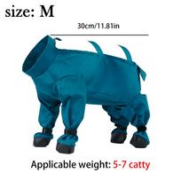 M/L/XL/XXL Winter Dog Snow Suit Adjustable Waterproof Pants Reflective Strips Dog Suspenders Boots Dog Coat Jackets for Outdoor blue