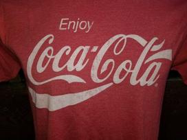 ENJOY Coca-Cola red large t-shirt Vintage Look American soft drink company S brown