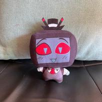15cm Alastor 3V Vox Plush Toys Bag Keychain Funny Anime Animation Hazbin Hotel Character Figure Plushie Keys Chain Pendant Doll About 15cm gray