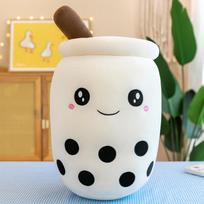 Miela įdaryta Boba pliušinė burbulinė arbata Realaus gyvenimo Bubo Food Milk Cup pliušinė pagalvė Minkšta Kawaii pliušiniai žaislai Dovanos vaikams suaugusiems 24cm 24cm white