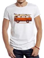 TEEHUB Vintage Surf Camper Van Men T Shirt Graphic Cloth Casual Male Surf Board Tops Hipster Re L gray