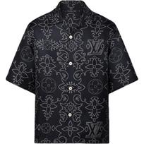 LOUIS VUITTON Printed Short-Sleeved Silk Shirt 1AFWS9 L0 juoda