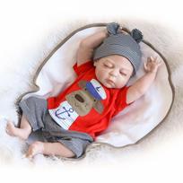 NPK 48cm Premie Bebes Reborn Dolls Realistiška naujagimio lėlė Minkšta viso kūno silikoninė Boneca lėlė 48cm gray