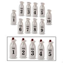 10 Pieces Bottle Bags Gift Tags Natural Burlap for Travel white gray