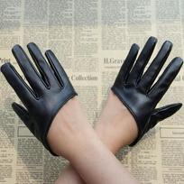 Women Sexy Ds Half Palm Nightclub Pole Dancing Stage Performance Cosplay Party Fashion Personality Hip Hop Pu Leather Gloves One Size gray