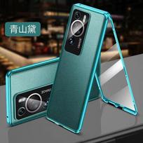 360 Full Cover For Huawei P60 Pro Case Tempered Glass Flip Phone Case For Huawei P 60 P60Pro Double Sided Protection Capa Bumper For Huawei P60 Pro žalia