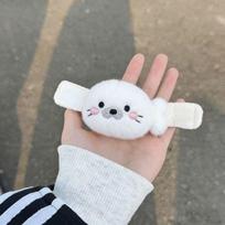 1/2Pcs Kawaii Cartoon Baby Seal Plush Pendant Soft Stuffed Doll Bag Charm for Backpack Key Ring Kids Gift A2 white