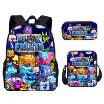 Blox Fruits Madingas Spausdintas Kuprinė, Pieštukinė, Rankinė, Trijų Dalių Rinkinys, Didelės Talpos Aukštos Vertės Kuprinė. pencil case blue