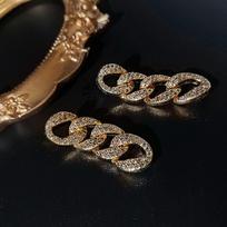 Luxury Shiny AAAA Rhinestone Cable Chain Tassel Dangle Clip on Earrings No Pierced for Women Wedding Party Elegant Jewelry Gift auksas