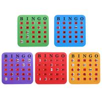 5 vnt. langinės kortelės Bingo žaidimui, daugkartinio naudojimo pirštų galiukais skaidomi skaičių žaidimai, lengvai skaitomas loginio mąstymo žaislas šeimos vakarėliui, klasei blue