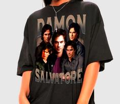Unisex Damon Salvatore Shirt – Team Damon Tshirt,Tvd Merch,Ian Somerhalder Tee 110 black