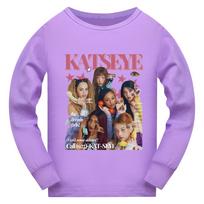 5303 Kids Girls KATSEYE Print Long Sleeves Regular T-Shirt 110cm violetinė