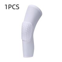Basketball Volleyball Knee Pads Honeycomb Foam Support Compression Leg Sleeve for Sports Fitness Knee Protection L white