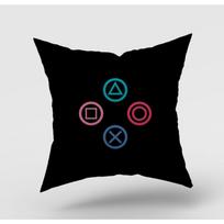 Game Controller Button Pillow Case Home Sofa Pillow Cushion Cover Premium Durable Quality Useful Practical Reliable 45X45 without pillow core black