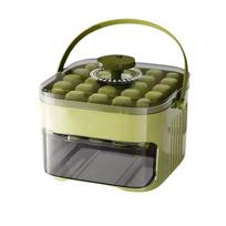 50-Cube Ice Maker with Easy Press Cap Large Capacity Double-layer Ice Cube Machine with Easy-press Lid Food-grade Ice Cube Maker žalia