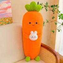 Large Fruit Pillow Carrot Rabbit Doll Plush Toy Girl Sleeping Companion Doll Pillow Birthday Gift 65cm【0.35kg】 orange
