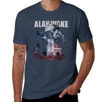 Alan Wake Horror Game Tshirt Basic Casual Short Sleeve Cotton Shirt S black