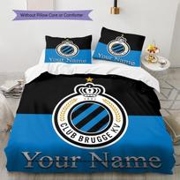 Custom Name Club Brugge KV Crest Bedding,Quilt Set Quilt Cover Pillowcase Home Birthday Gift (1 * duvet cover + 2 * pillowcase, without core) 135x200cm black