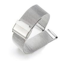 06 Line Double Buckle Ultra-thin Stainless Steel Milanese Watch Strap 21mm rožinio aukso spalvos