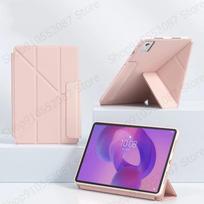 For Lenovo Idea Tab Pro 12.7 Case Smart Fold PU Leather Stand Magnetic Cover For Xiaoxin Pad Pro 12.7 Case tb375fc tb373fu Pad Pro 12.7 2025 rožinė