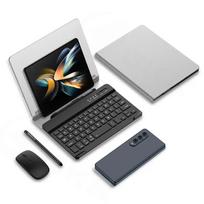 Keyborad Stand Folding Book For Samsung Galaxy Z Fold 3 4 5 Case With Pen Slot Wireless Keyboard Mouse Pen Shockproof Hard Cover For Galaxy Z Fold5 black