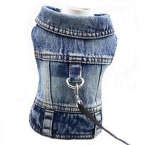 Pet Dog Denim Jacket Dark Wash Sleeveless Towable Jeans Vest Coat for Small Medium Dogs Cat Puppy Spring/Autumn Clothes Apparel (Blue,XS（old）) mėlyna