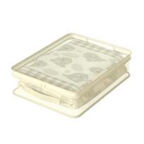 Clear Storage Bag with Carry Handle Zipper Closure PVC Mesh Fabric Dust Moisture Resistant Closet Organizer Home Organization Bag 40*30*12cm smėlis