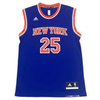 Adidas X NBA Collaboration Knicks Team Rose Logo Fashion Loose Fit 25 Print Sleeveless Basketball Jersey Unisex jersey Blue 7818A-3KB-AEB3257 XS blue