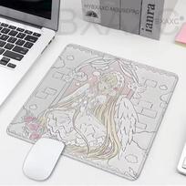 Angel Sleepy Pink Mouse Pad Anime Girl Gaming Keyboard Pads Gaming Accessories Thickened Hd Desk Mat Lock Edge Rubber Mousepad 220x180x2mm gray