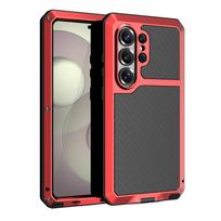 For Samsung S26 Ultra S26 Plus Case 360 Protective Heavy Duty Shockproof Armor Aluminum Cover Silicone Built-in Screen Protector Galaxy S26 raudona