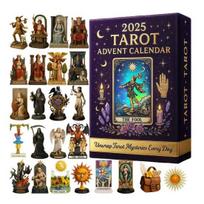 Yousheng Tarot 2025 m. Advento kalendorius 24 dienos Akrilinis atgalinės atskaitos kalendorius su staigmenų kortelėmis Kalėdinės eglutės papuošalas šventinei dekoracijai A gray