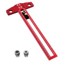 Multifunction T Shape Ruler with Clear Marking Precisions T Shaped Measuring Tool Aluminum Rule Tool for Engineering, Art 30cm red