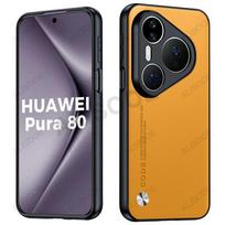 Dėklas Huawei Pura 80 Ultra / 80 Pro Plus Telefonui Prabangus Anglies Pluošto Tekstūros PU Odos Apsauginis Dangtelis Pura 80 Ultra geltona