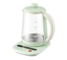 Health Pot Multi-Functional Flower Teapot Glass Stew Tea Pot 1.5L Portable Mini Perfect Fit Multi Tea Cooker Dessert Cooker 220V Jiuyang 220V&EU white