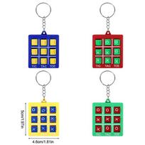 4-16pcs Tic Tac Toe Game Keychain Kids Educational Toy Birthday Party Favors for guest Goodie Bag Pinata Filler Classroom Prizes blue