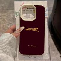 For Xiaomi 15T Case Fashion Leopard Wine Red Soft Phone Cases for Xiaomi 15 14 13 14T 13T 12T Poco M6 X6 X5 X7 F5 F7Pro 5G Cover Poco X7 Pro beige