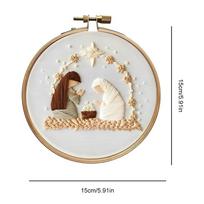 Kalėdinė kryžiuko siuvinėjimo rinkinys apima siuvinėjimo lankelį, audinį, siūlus, rankų darbo siuvimo meno ir amato rinkinį, pasidaryk pats siuvinėjimo rinkinį pradedantiesiems gray