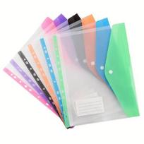 6 Pcs A4 Pockets for Plastic Binder 11 Ring Transverse gray