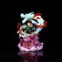 18cm Anime  Figure The Breathing Of Water Kamado Tanjirou Action Figurine Pvc Model Statue Toys Doll Children Gift white