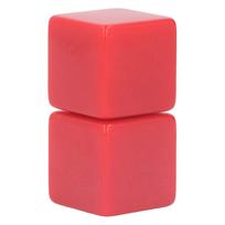 6Pcs Blank Dice Set Right Angle Plastic Hexahedral Cubes Classroom Board Game DIY Math Counting Teaching Party Favor Fun Red red